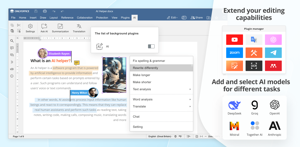 Collaborate on documents with your team in real time: use commenting, reviewing, built-in chat and the Track Changes mode.