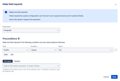 Make the Paragraph field required when the 'No' checkbox is selected.