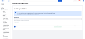 Control who has access to the vendors and contracts through a jira-like user management interface