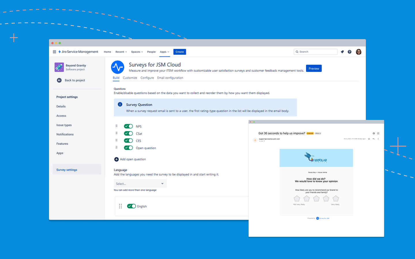 Integrated customer surveys