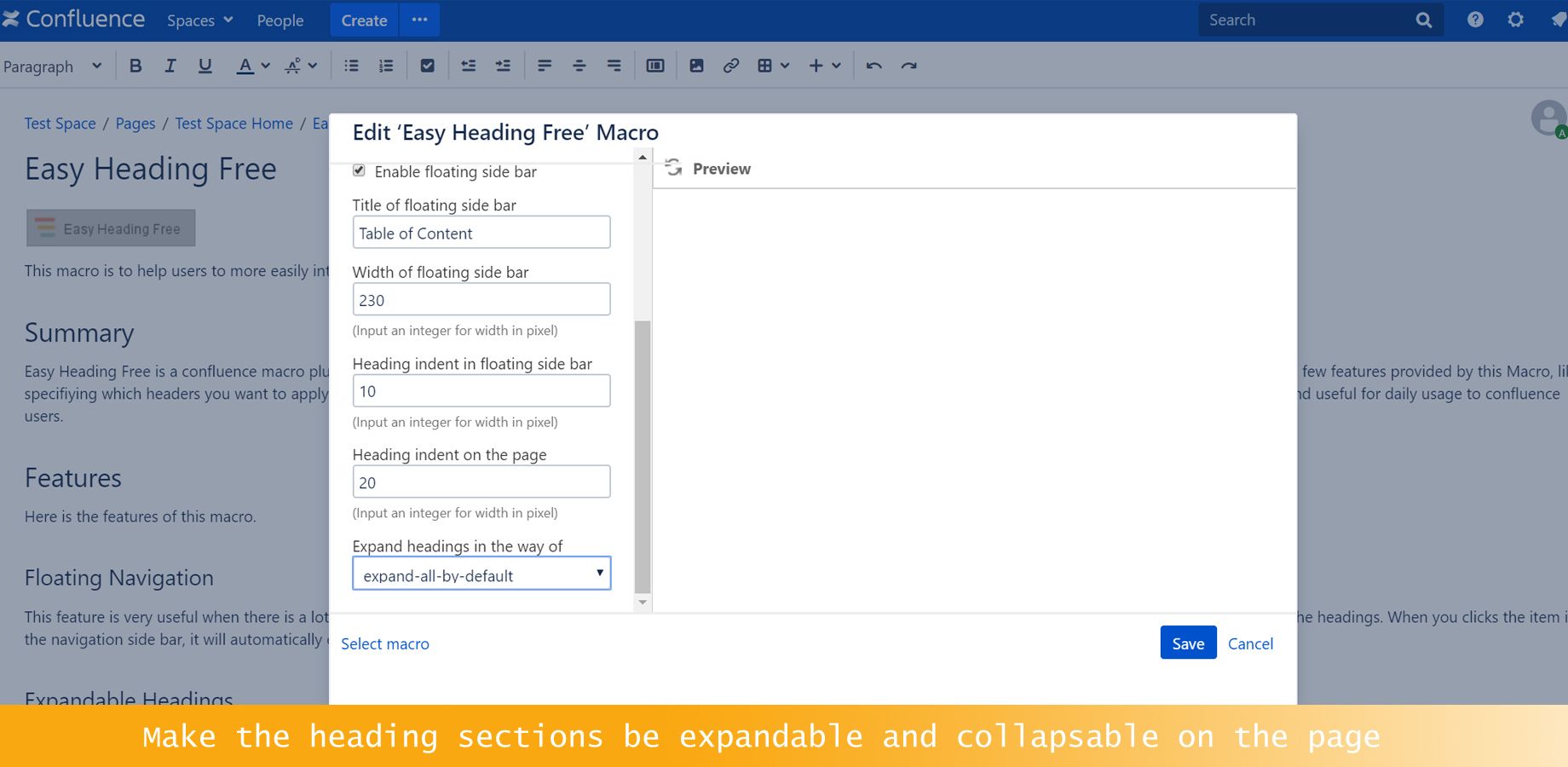 Make Headings Expandable