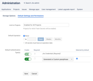 Default Settings for Team Secrets configurable by Jira admin.