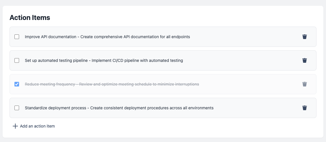 Record and track Action Items