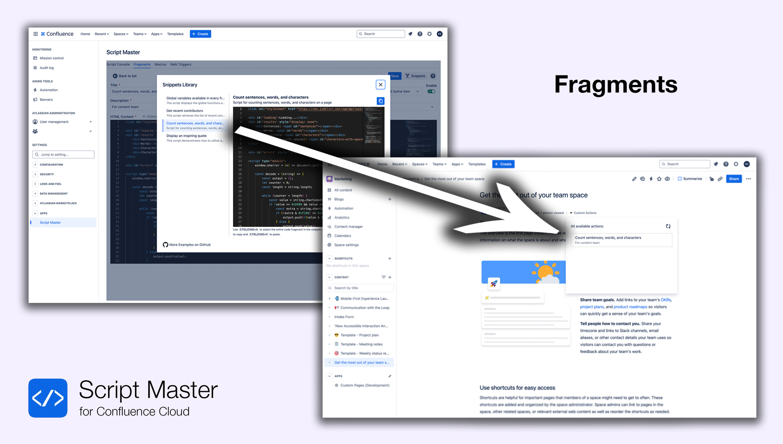 Custom Actions, Panels, Pages, Macros and many more
