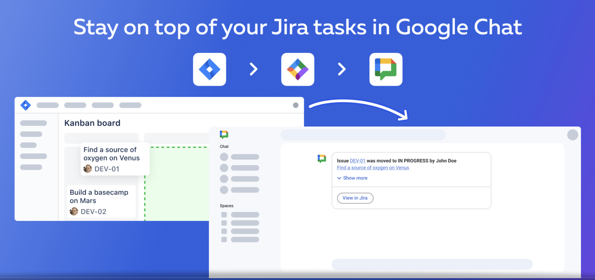 Stay on top of your Jira tasks in Google Chat