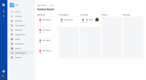 Main Kanban Board view