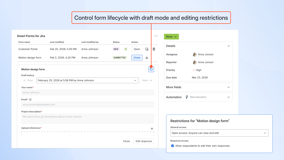 Add action items to your custom form and specify submission details