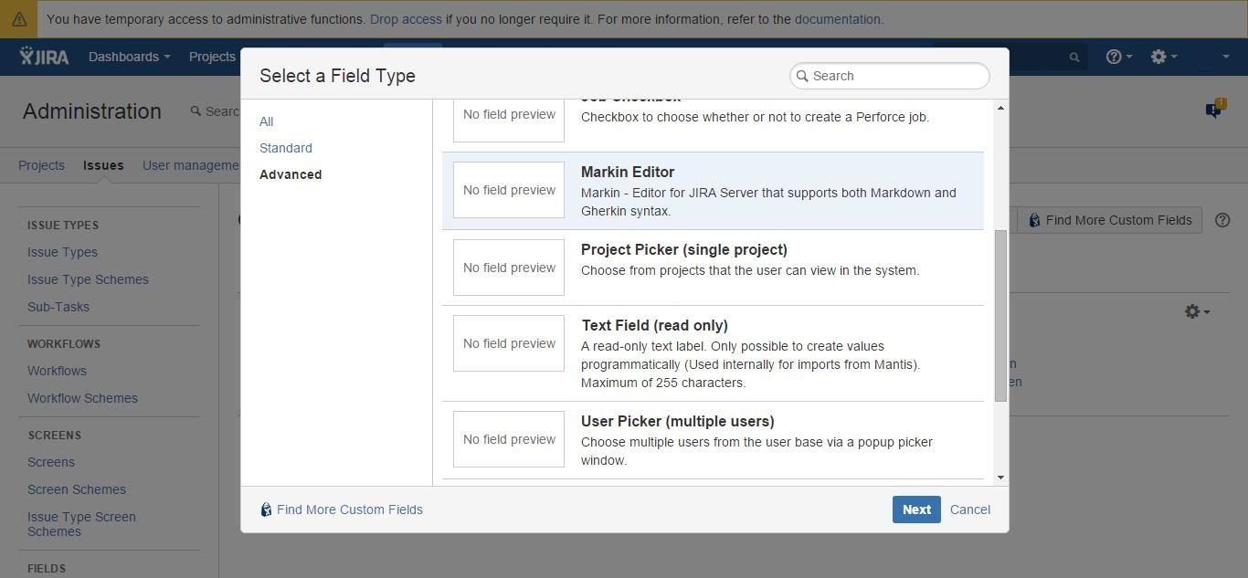 Supports both custom fields and system fields