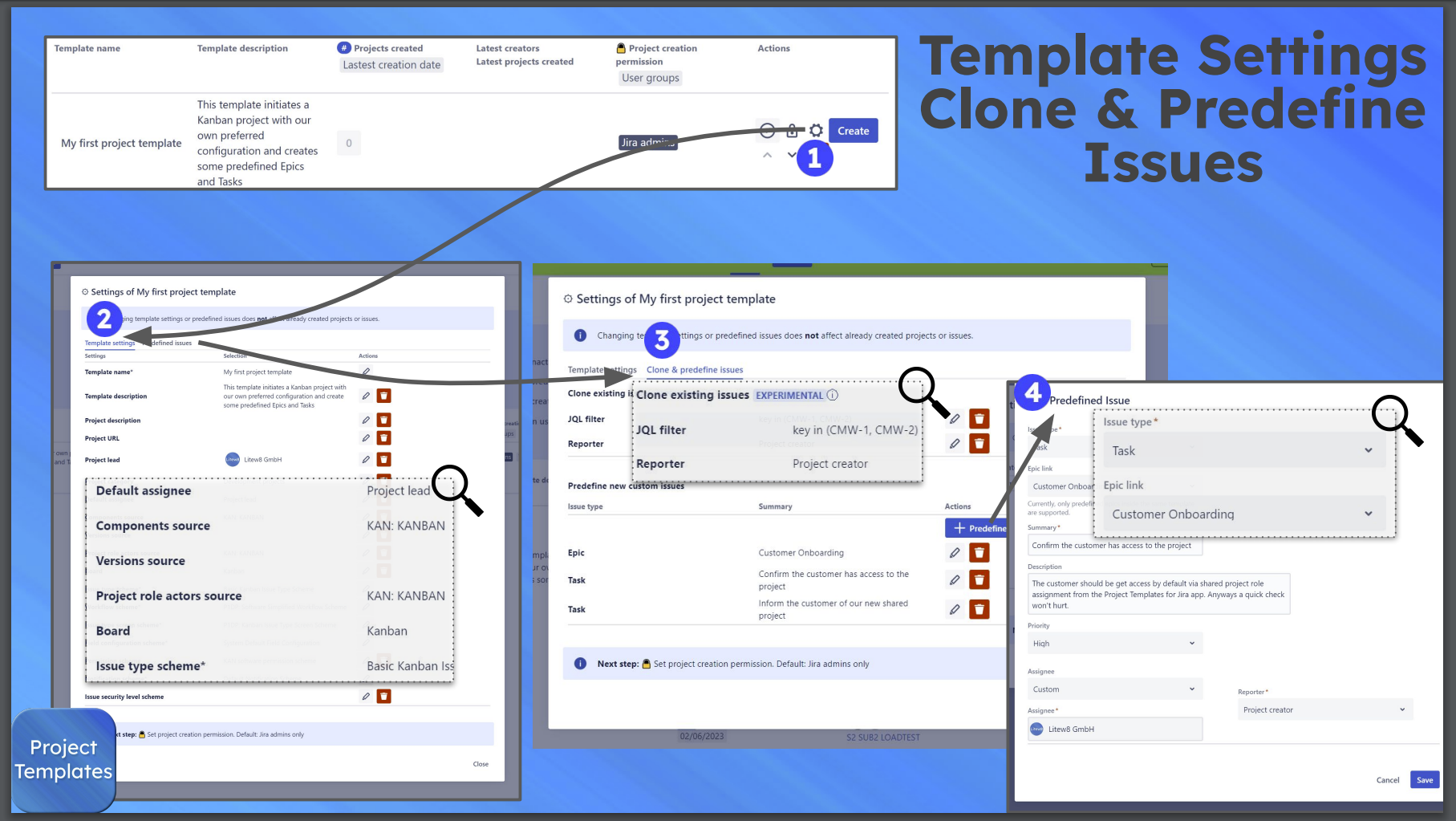 Customize project template settings