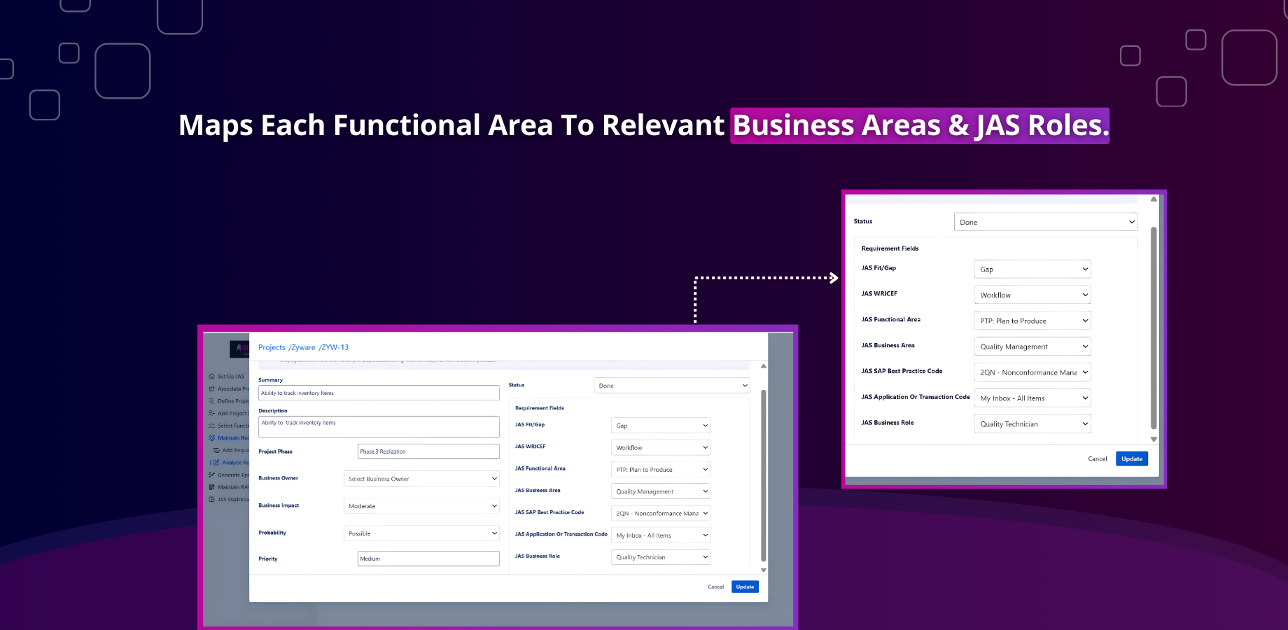 Map Each Funtional Area To Relevant Business Areas