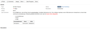 The last comment can optionally shown in an Issues details section