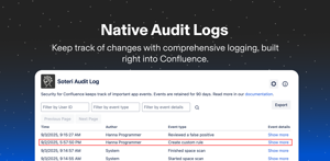Native Confluence Audit Logs