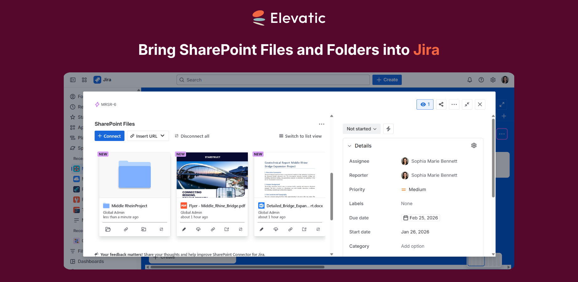 Easily insert documents from SharePoint & OneDrive into Jira Cloud