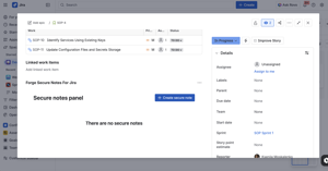 Create a secure note from a work item.