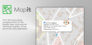 From the issue popup, navigate directly to the Google Maps route planner. The issue's position will be set as the route destination