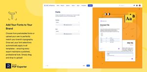 Choose from preinstalled fonts or upload your own to perfectly match your brand’s typography. Once set, your font selections automatically apply to all templates. Simply drag and drop to upload!