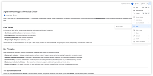 Launching Source Editor from the Confluence page menu: click ··· → Apps → Source Editor to open the source editor directly on the current page
