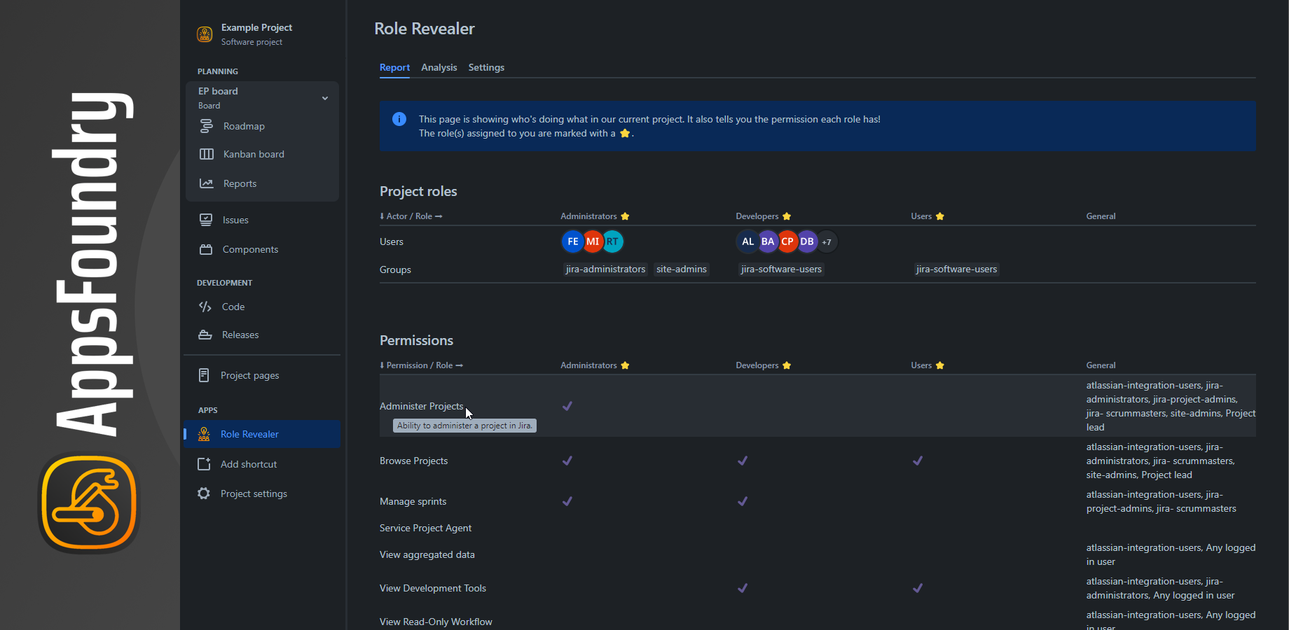 Role Revealer for Jira makes role and permission insights accessible to all project users. Unmask roles, enhance collaboration and say hello to a more inclusive project environment!