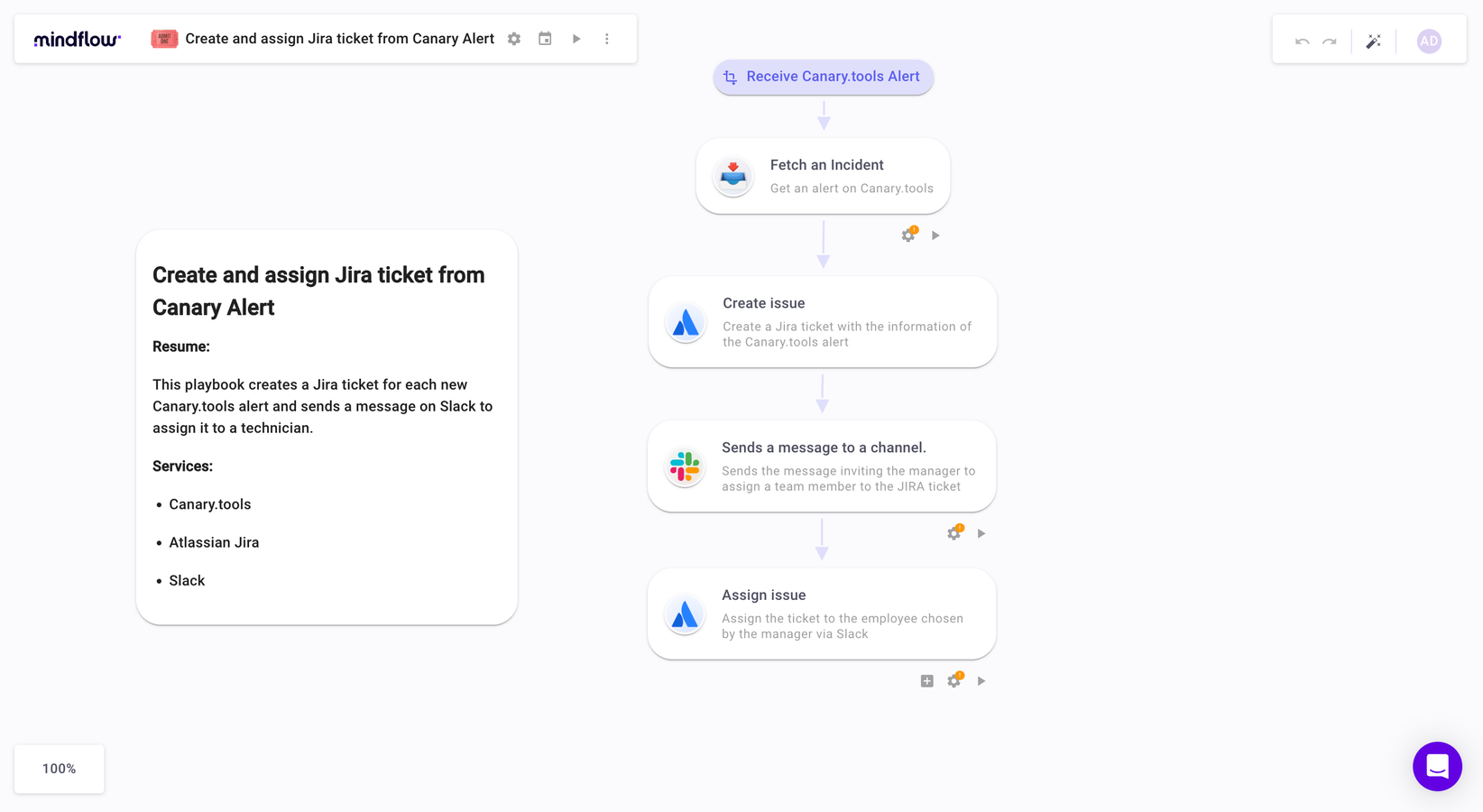 Create and assign Jira ticket from Canary Alert