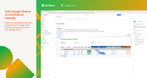 Paste the spreadsheet link, and it appears on the page within seconds, always synced with your Google Drive.