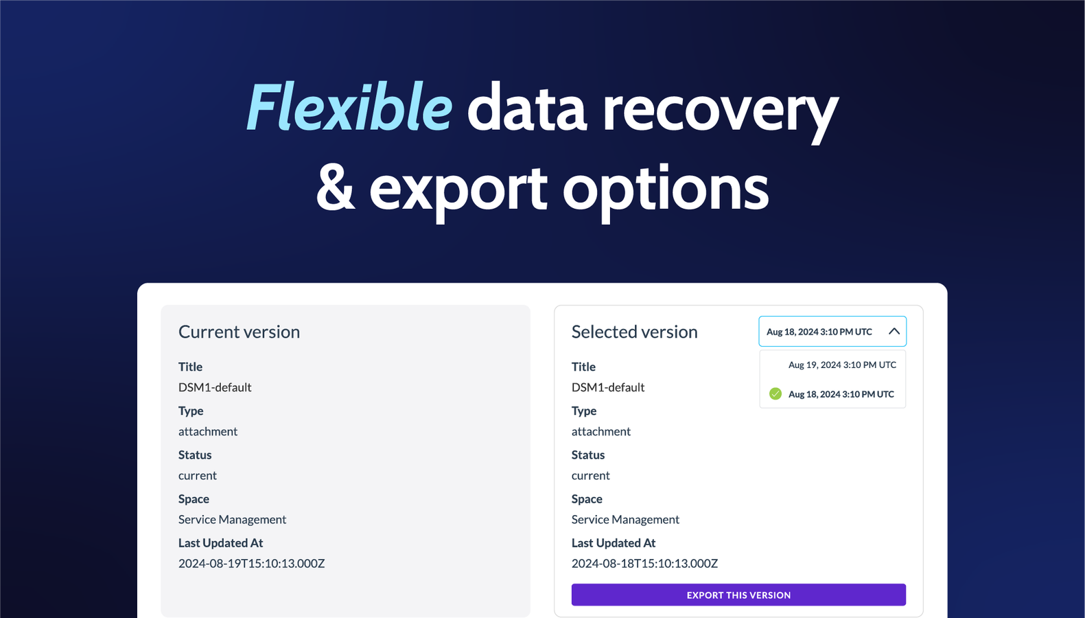 Flexible recovery image
