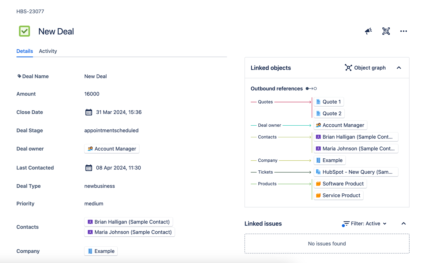 Sync your HubSpot CRM with JSM Assets