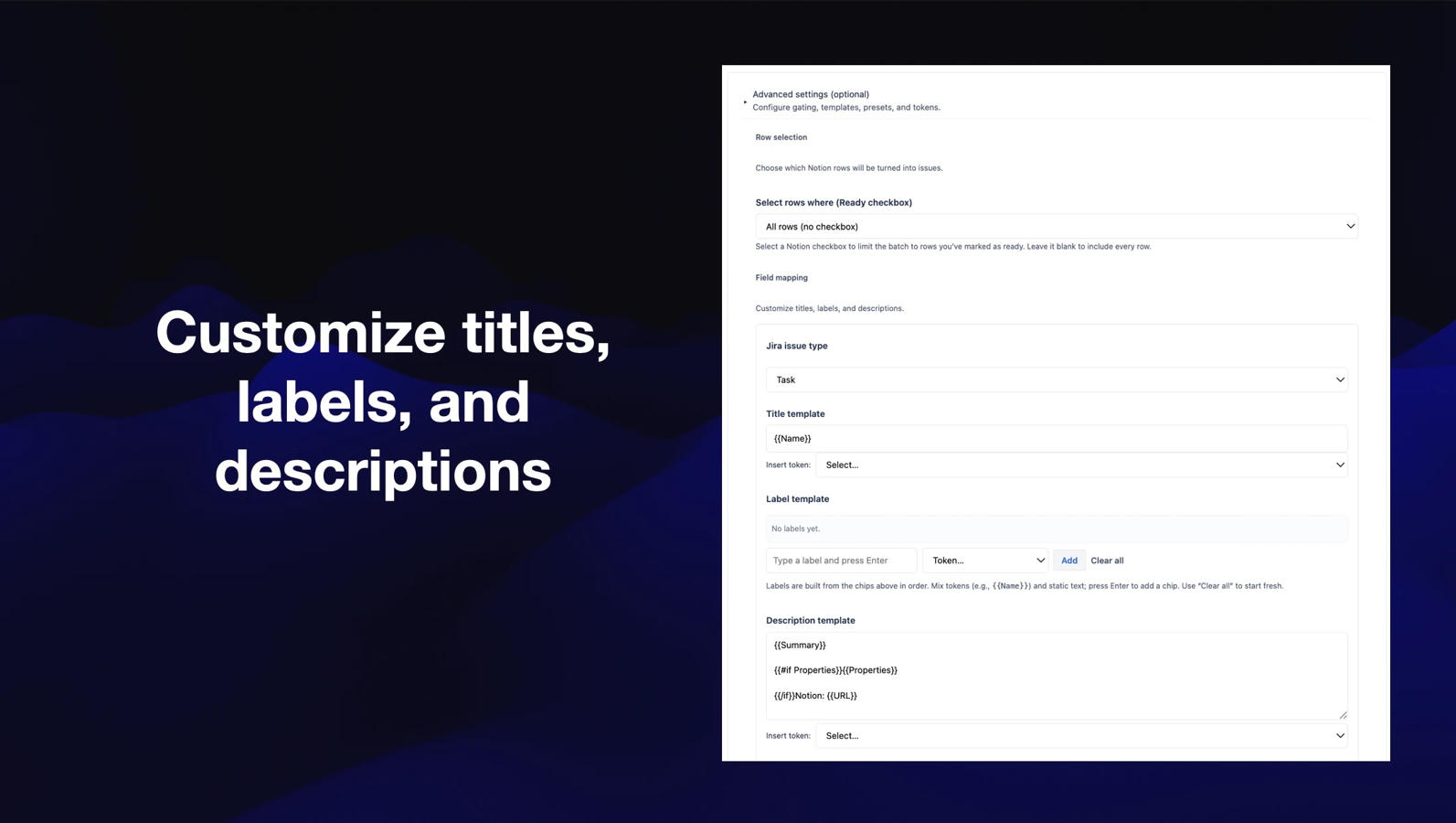Customize how Notion content maps to Jira