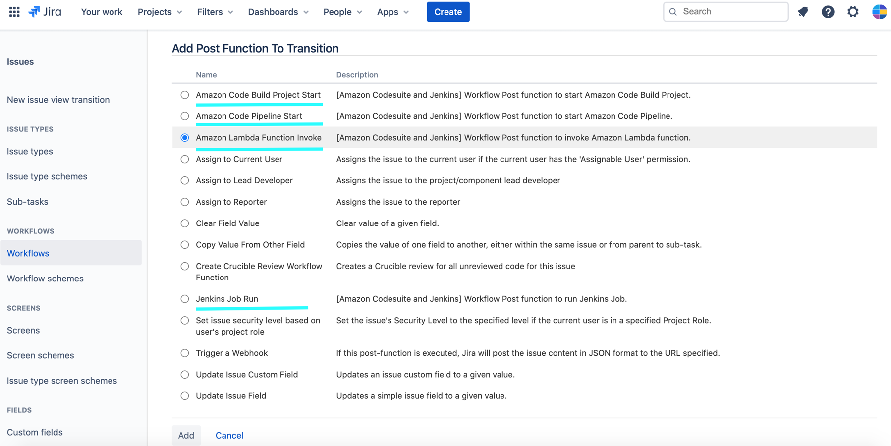 Amazon Codesuite and Jenkins Workflows