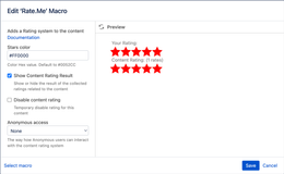 Customise the macro by changing the color of the stars