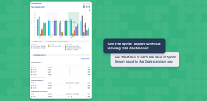 See the sprint report without leaving Jira dashboard. See the status of each Jira issue in Sprint Report equal to the Jira’s standard one.