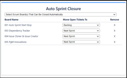 Auto Sprint Close Selection Screen