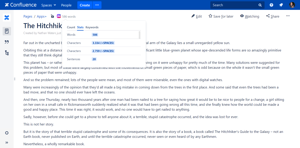 Extensive text analytics: words, characters, sentences