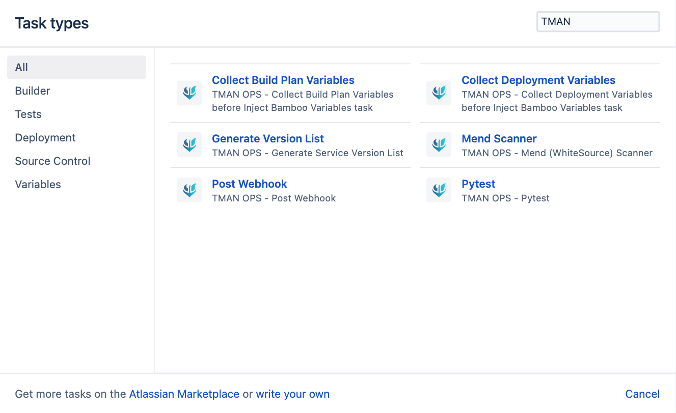 TMAN DevOps solution tasks