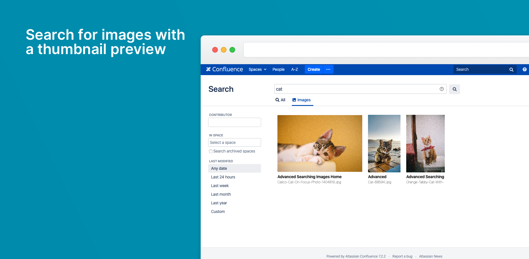 Search for images with a thumbnail preview