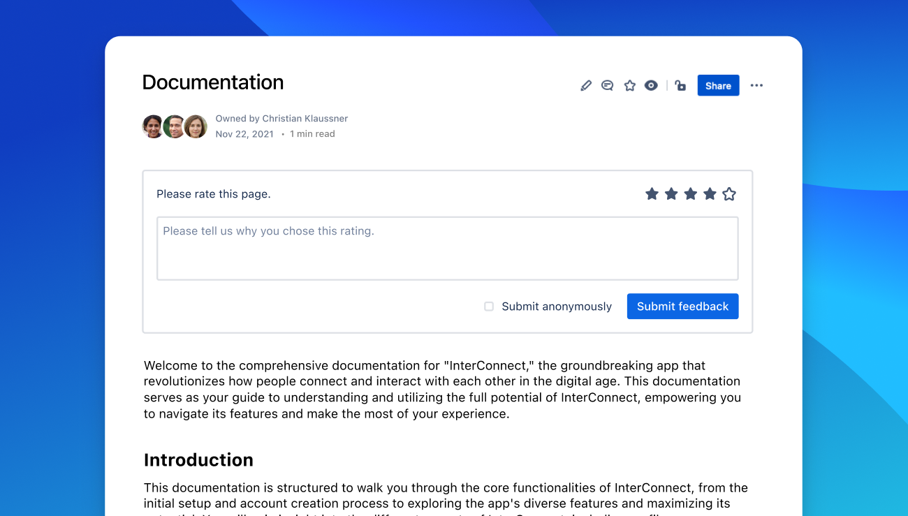 Activate user feedback surveys with a single click