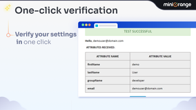 Shows user information received from the Identity Provider