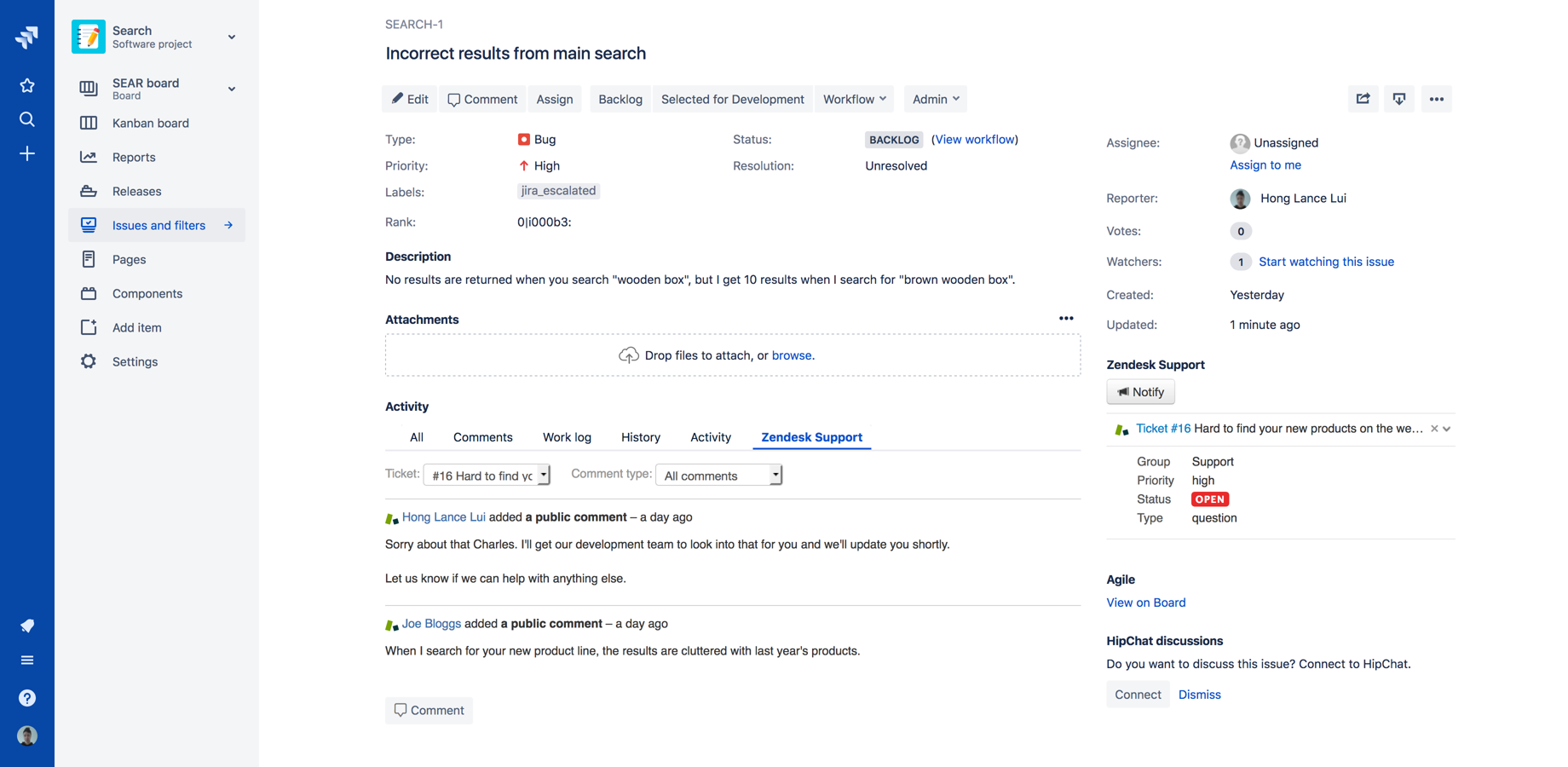 Your engineers in Jira have access to all of the Zendesk support info they need, without distracting them from the task at hand.
