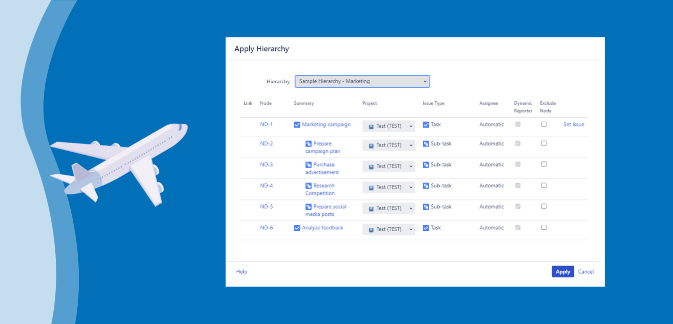 Create a set of repetitive issues with one click