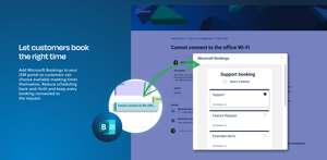 Add Microsoft Bookings to Jira Service Management so customers can choose meeting times themselves. Reduce scheduling effort and keep each booking connected to the relevant JSM request.