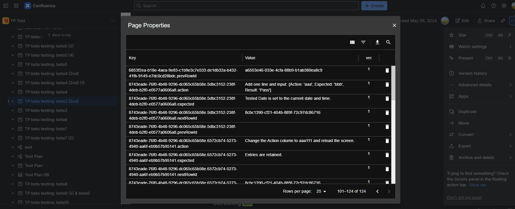 A Confluence page with thousands of properties shown in a single, wide grid view for easy scanning and analysis