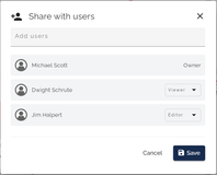 Share your library assets with your team members.