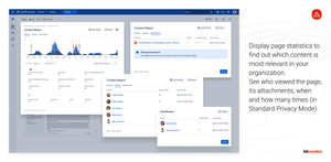 Display page statistics to find out which content is most relevant in your organization. See who viewed the page, its attachments, when and how many times (in Standard Privacy Mode)