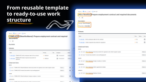 You can clone any work item and its linked work items, and it can become your template.