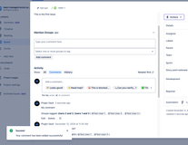 View your added comment and tagged groups in the comments section.