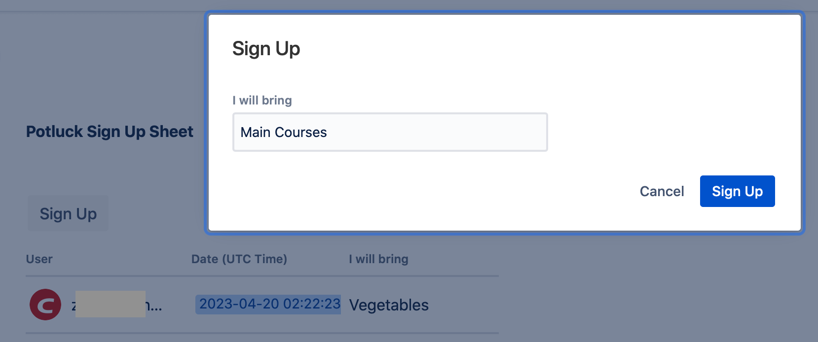 Sign Up
