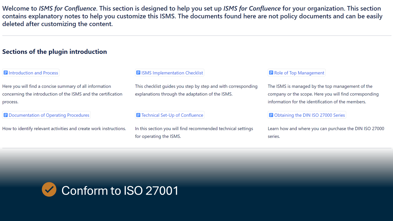 Fully conform to ISO 27001