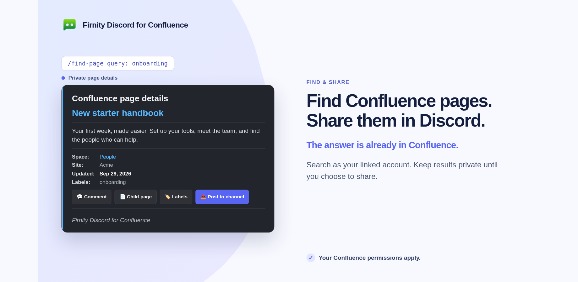 Find and share Confluence pages