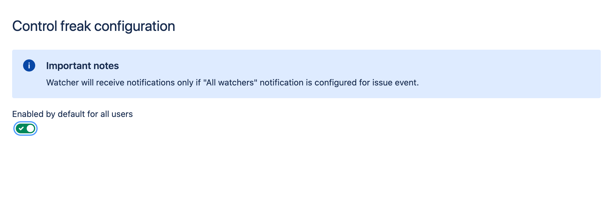 Enable or disable for all users