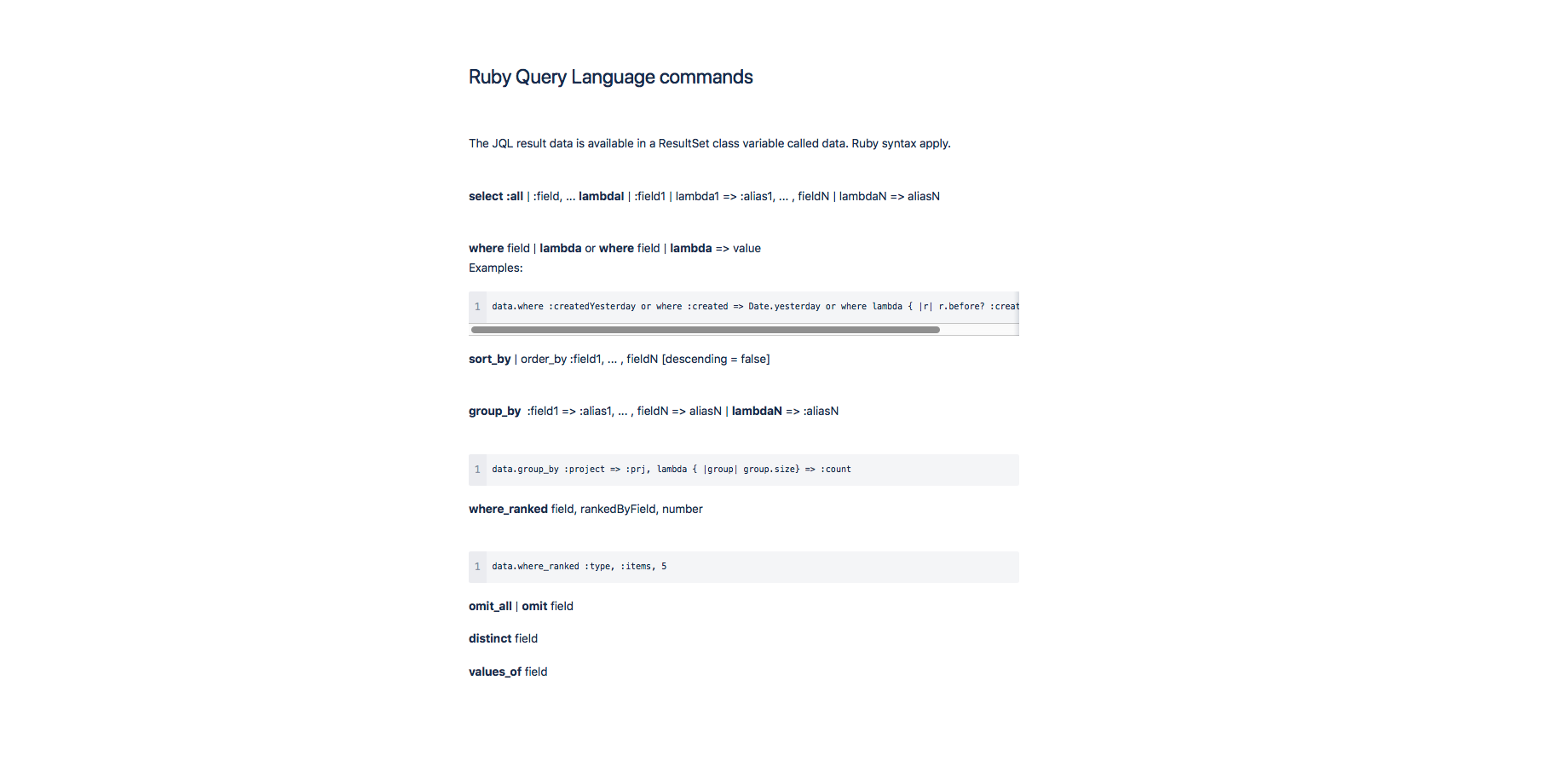 Ruby Query Language