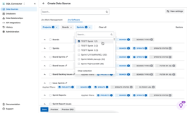 Advanced filters can be applied for Jira Software data.